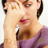 minrl rings bracelet earrings set fairmined yellow gold worn