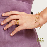 minrl rings bracelet fairmined yellow gold worn