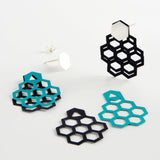 minrl 541 earrings silver black green