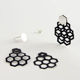 minrl 541 earrings silver black