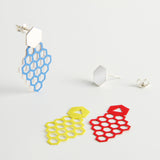 minrl 541 earrings silver yellow blue