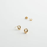 minrl aura earrings gold red