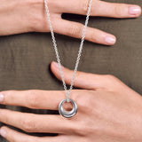 minrl aura large charm silver worn