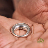 minrl aura ring fairmined silver male hand