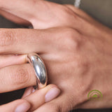 minrl aura ring fairmined silver worn