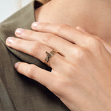 minrl fibonacci ring set in gold worn