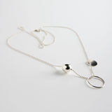 minrl geometric toys circle necklace silver long