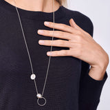 minrl geometric toys circle necklace silver long worn