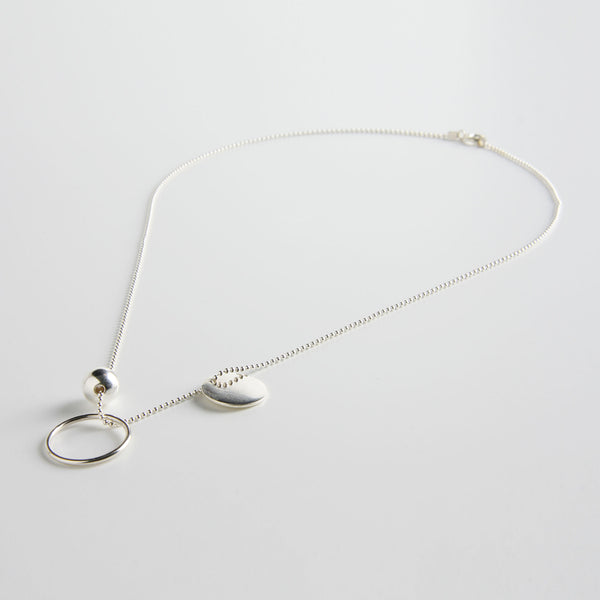 minrl geometric toys circle necklace silver short