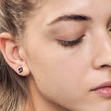 minrl geometric toys squares earrings black ruby worn