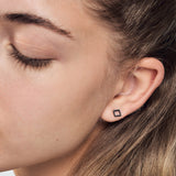 minrl geometric toys squares earrings black worn
