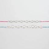 minrl hexagons light bracelet silver two silks