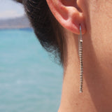 minrl paperchain earrings silver worn