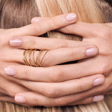 minrl rings bracelet yellow gold worn