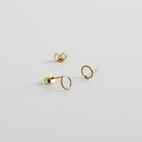 minrl shapes circles earrings yellow gold