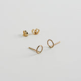 minrl shapes circles earrings yellow gold