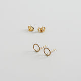 minrl shapes circles earrings yellow gold