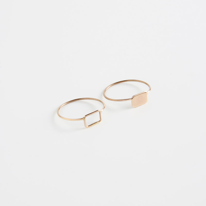 minrl shapes rings red gold mix rectangles