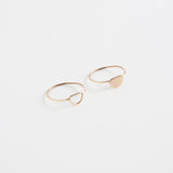 minrl shapes rings red gold mix waxing waning