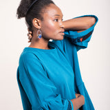 minrl x kechic oval earrings blue worn