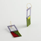 minrl x kechic rectangle earrings blue yellow