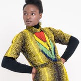 minrl x kechic rectangle earrings yellow nickelfree worn