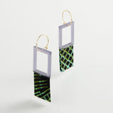 minrl x kechic rectangle earrings turquoise black