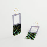 minrl x kechic rectangle earrings turquoise black