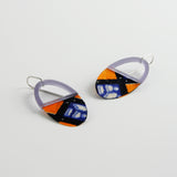 minrl x kechic oval earrings orange blue silver