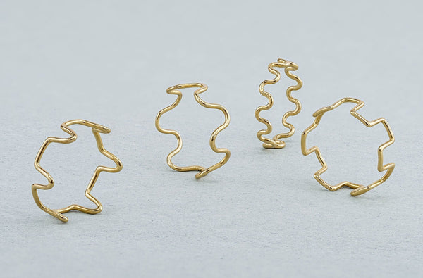 Minrl gold rings from the Odyssey stacking rings collection