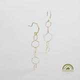 minrl hexagons air earrings fairmined gold