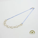minrl hexagons air necklace fairmined gold silk royal blue