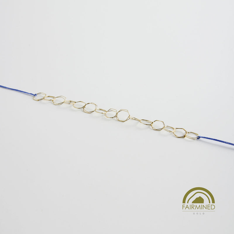 minrl hexagons air necklace fairmined gold silk royal blue
