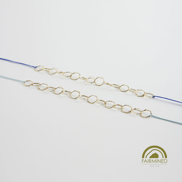 minrl hexagons air necklace fairmined gold silk royal blue sapphire