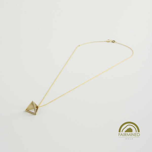 Fairmined On a Roll Tetrahedron Necklace