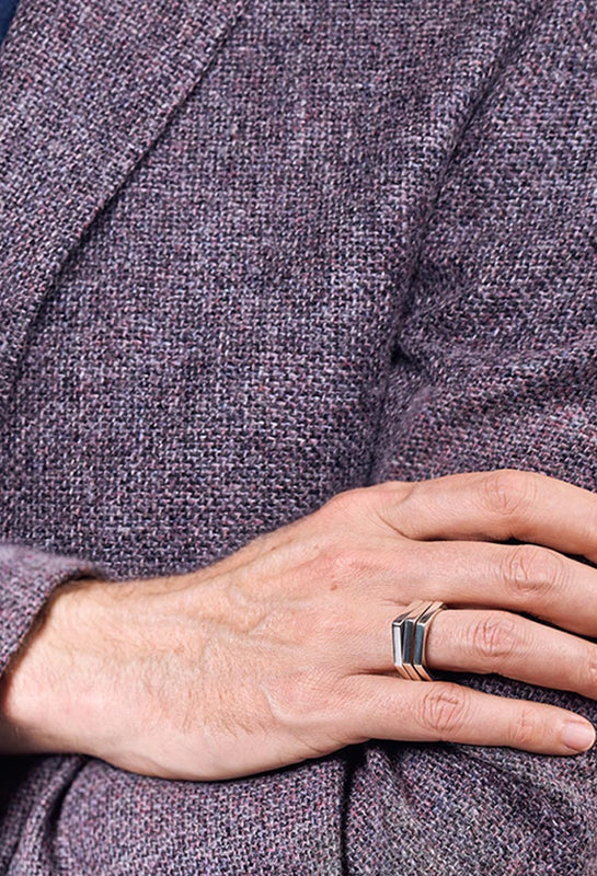 Random Polygons Stacked Rings in Silver