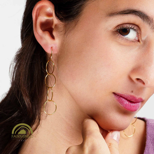 minrl rings earrings fairmined yellow gold worn