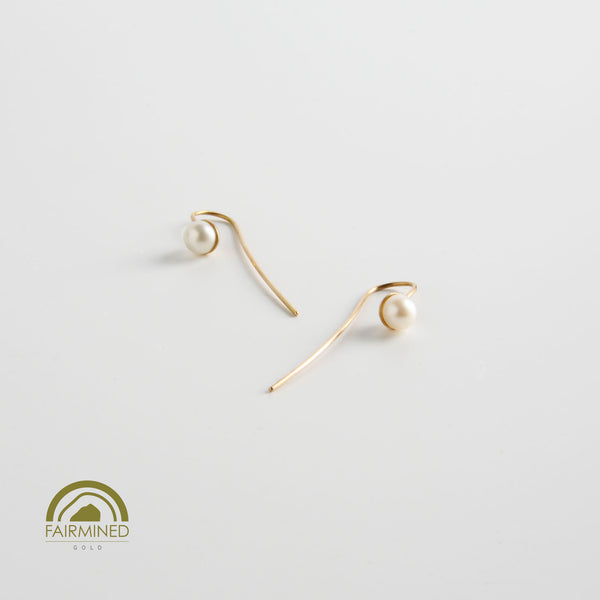 minrl snowdrop long earrings fairmined red gold 