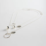 minrl geometric toys circle necklace silver long and short