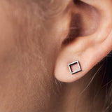 minrl geometric toys squares earrings black worn