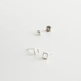 minrl geometric toys squares earrings silver