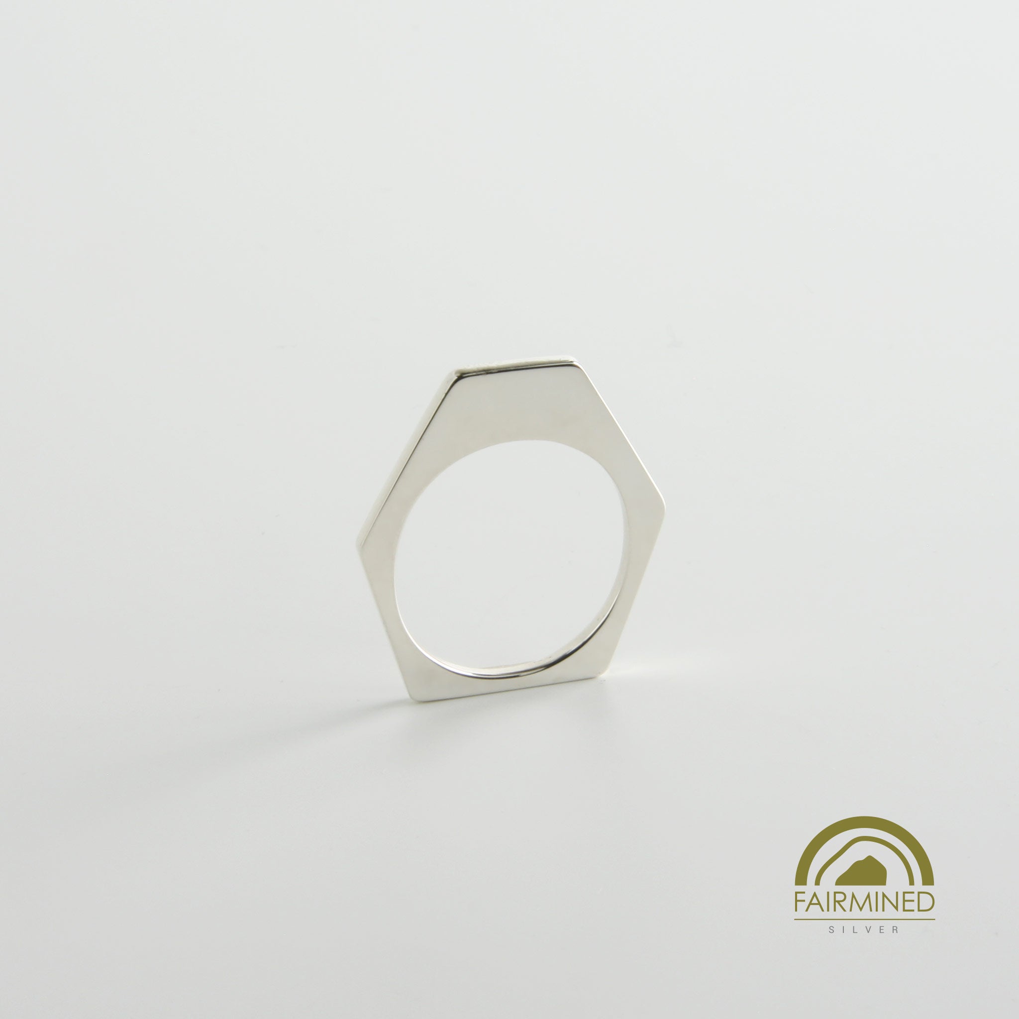 Fairmined Random Polygons Ring Set Five Hexagons | minrl jewels