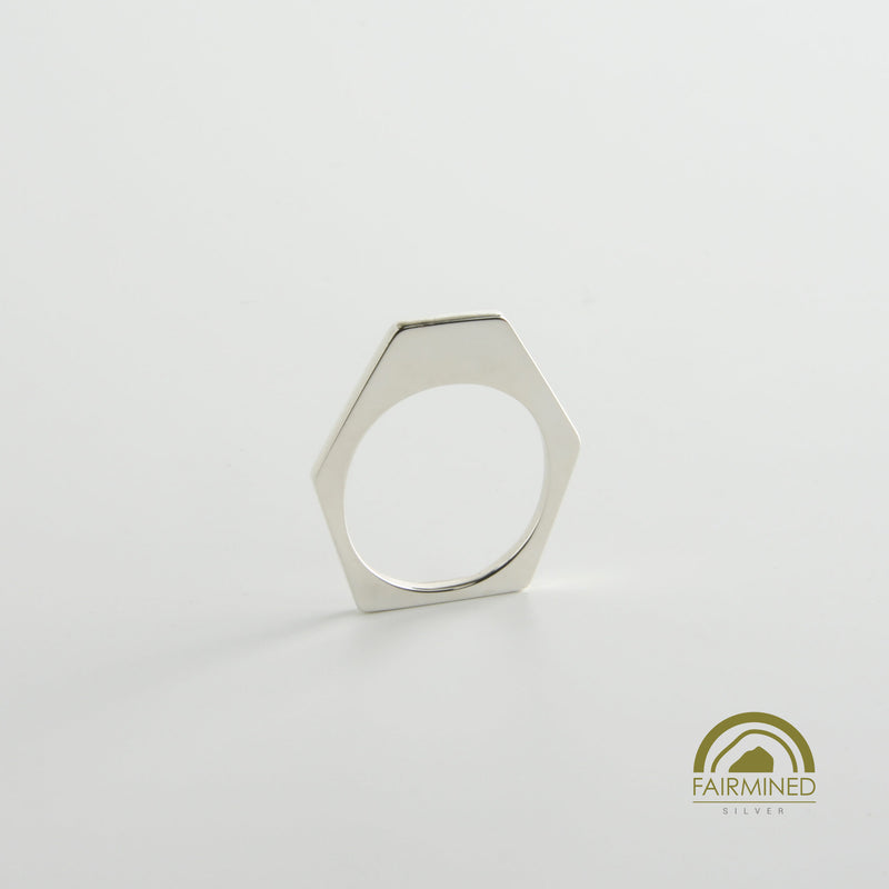 a the polygon ring... Fairmined Random Polygons Ring Set Five Hexagons | minrl jewels