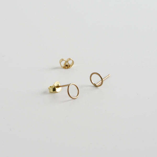 minrl shapes circles earrings yellow gold