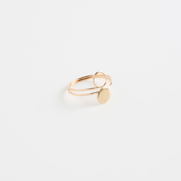 minrl shapes rings red gold mix moon 