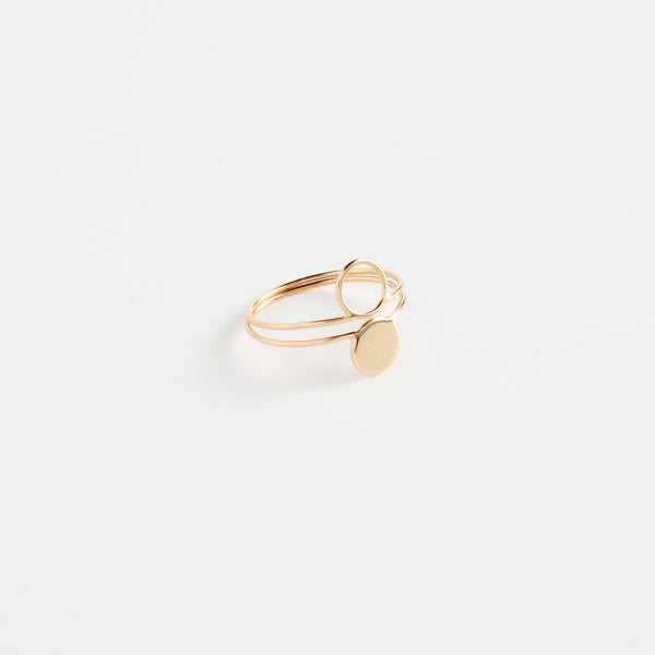 minrl shapes rings red gold mix moon