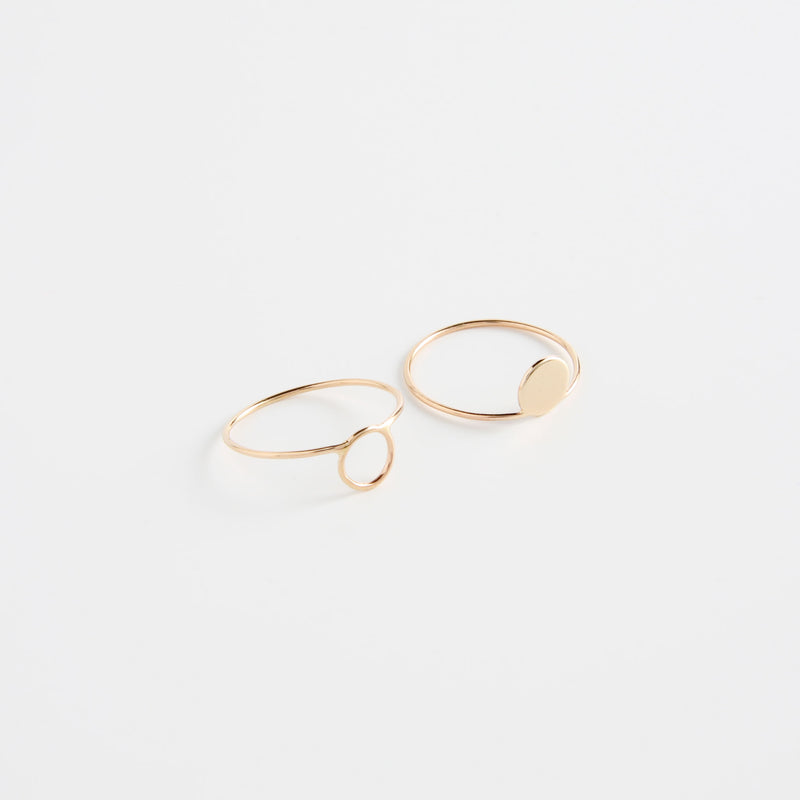 minrl shapes rings red gold mix moon