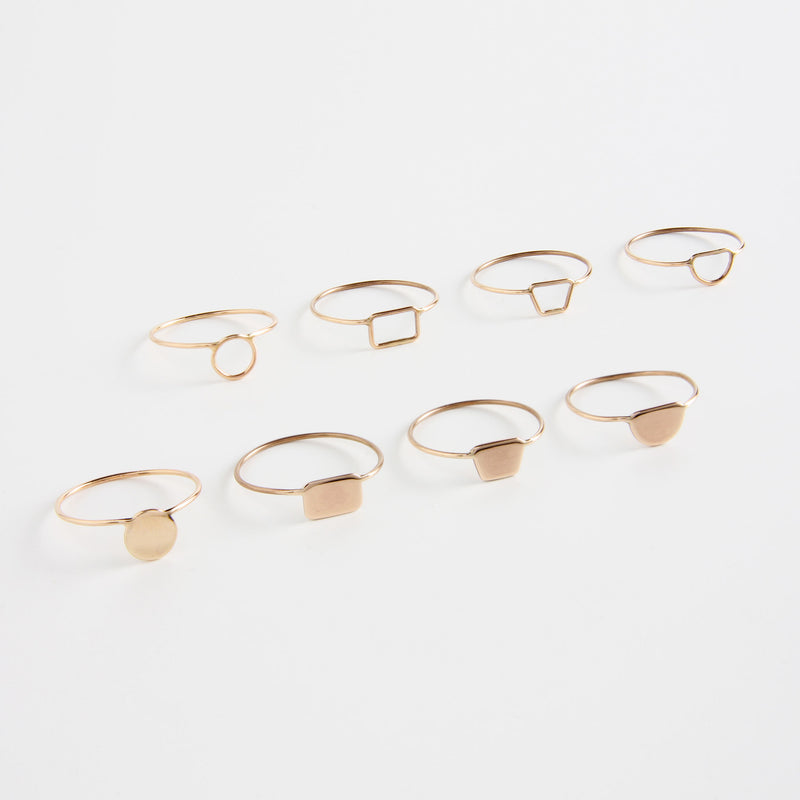 minrl shapes rings red gold collection