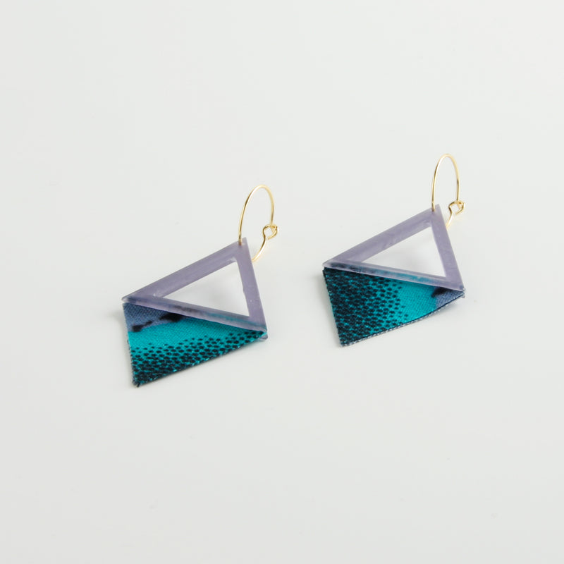 minrl x kechic triangle earrings turquoise black